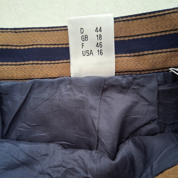 Vintage Le Truc/ Striped Blue and Brown/ Button-Down/ Pencil Skirt/ Size US 16 - Picture 7 of 11